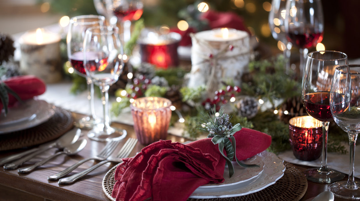Beautiful holiday dinner table