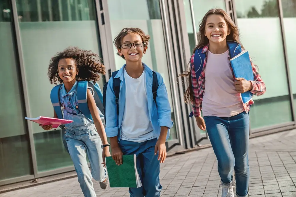 smiling school children