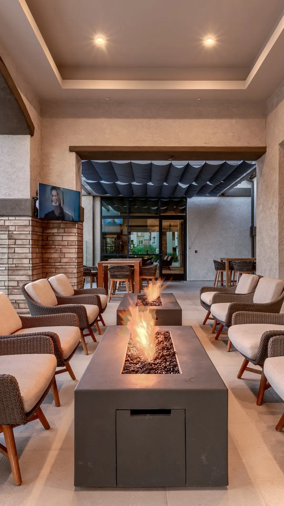 HSL Rita Ranch at Twilight around the fire pits
